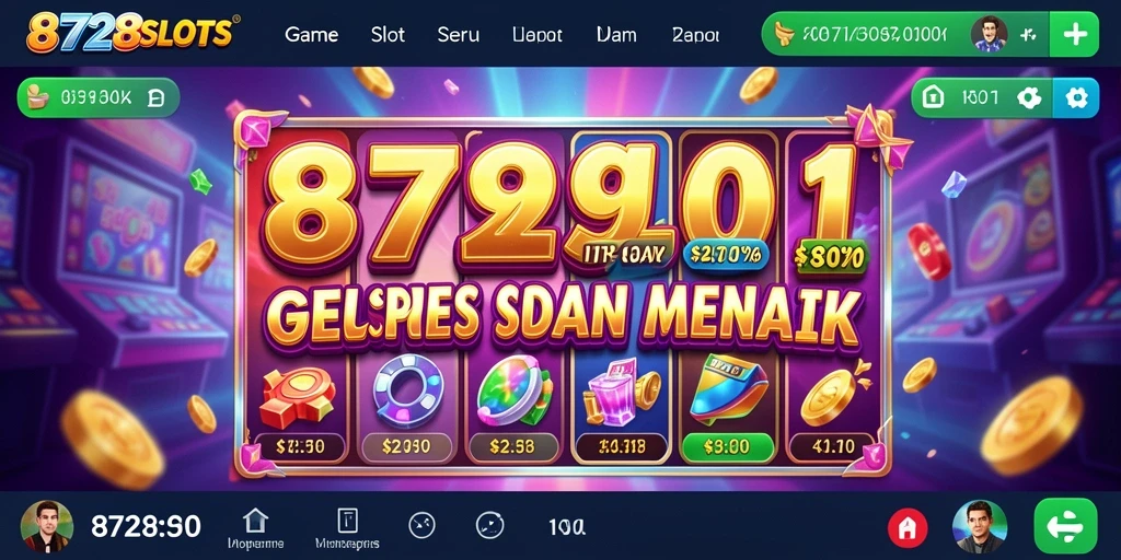 Tampilan gameplay menarik dari 8728SLOTS dengan berbagai simbol slot.