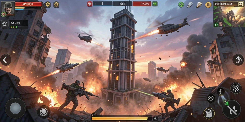 Tangkapan layar gameplay seru API5000 dengan menara berfungsi.