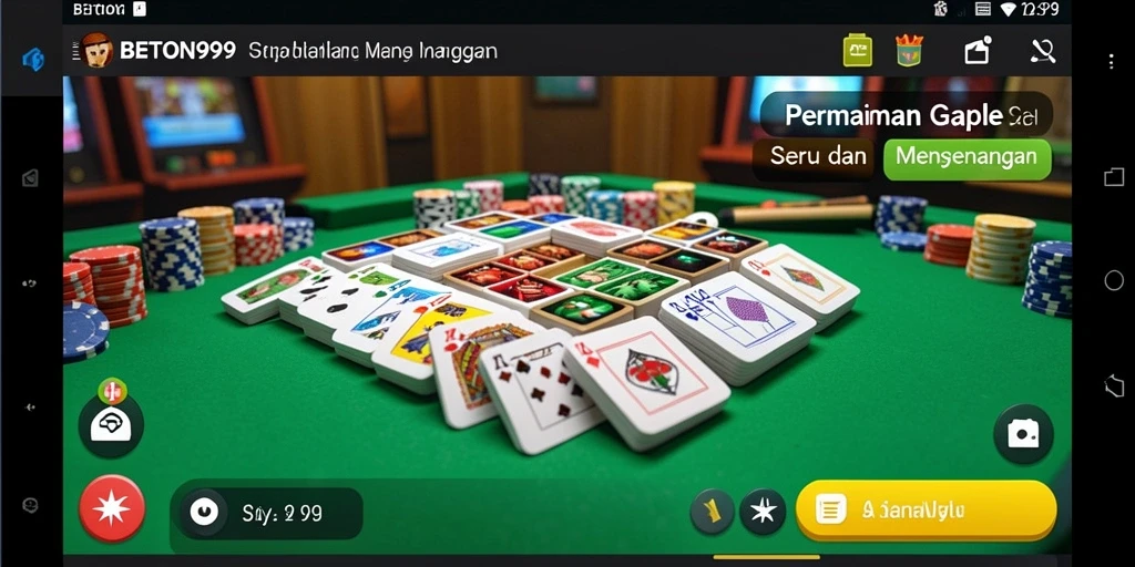 Tampilan gameplay seru dalam BETON999 saat bermain Gaple.
