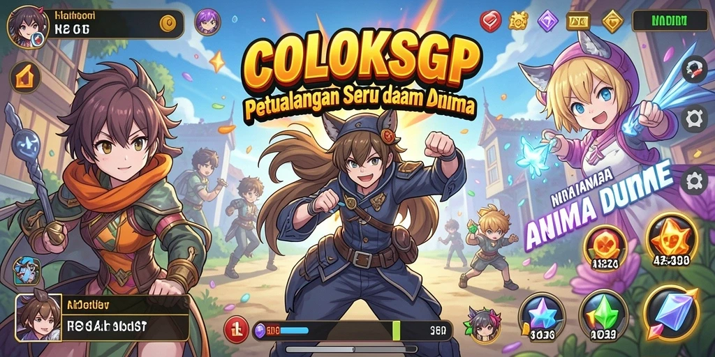 Tampilan gameplay menarik dari COLOKSGP dengan aksi karakter Anime.