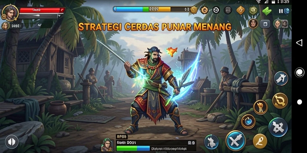 Menampilkan aksi gameplay strategi yang intens dan mendebarkan.