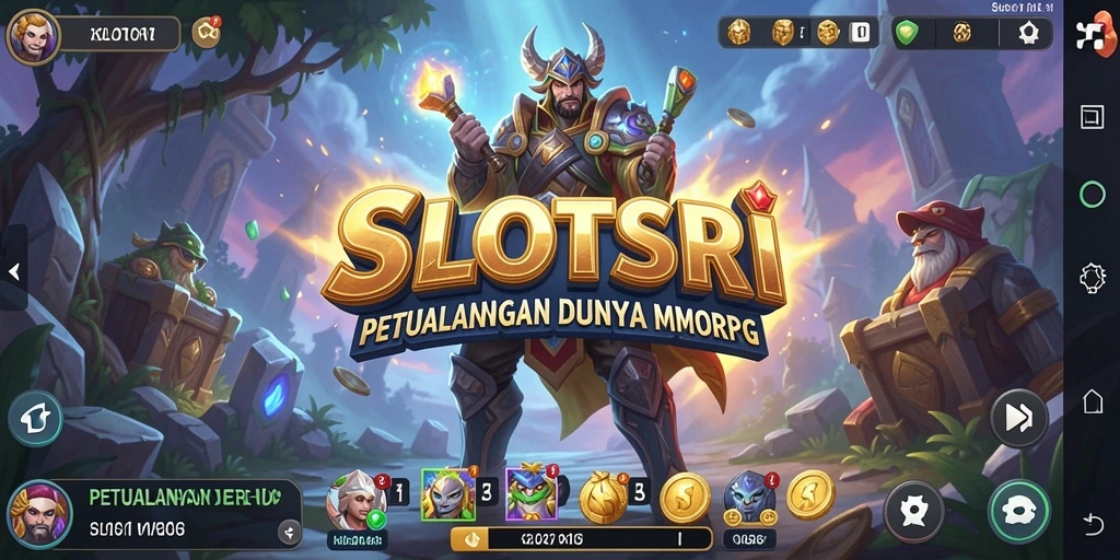 Tangkapan layar utama SLOTSRI menampilkan aksi gameplay MMORPG yang mendebarkan.