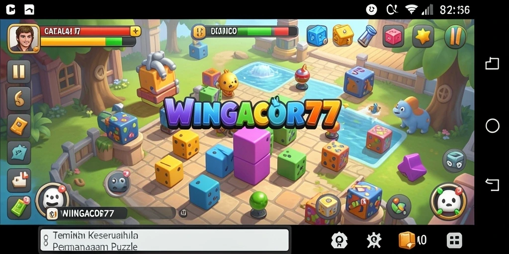 Tampilan gameplay menantang dalam WINGACOR77 yang penuh warna.